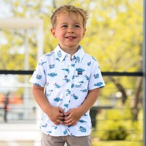 Burlebo - Youth - Performance Button Up -  Lake Weekend